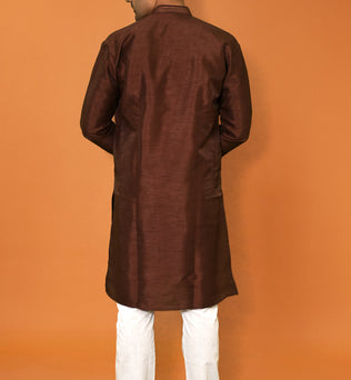 RAW SILK BROWN KURTA