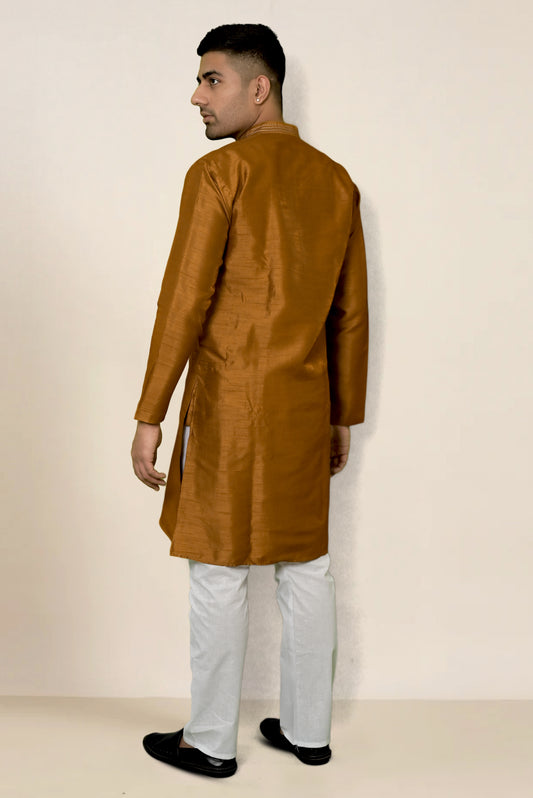 RAW SILK GOLDEN KURTA