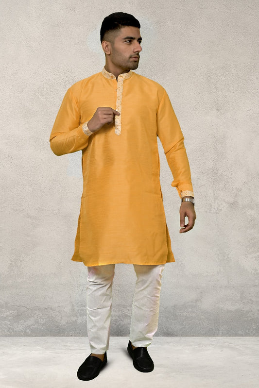 RAW SILK HALDI KURTA