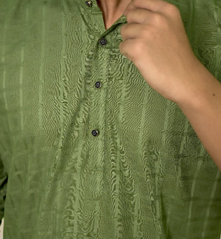 OLIVE SELF DESIGN KURTA