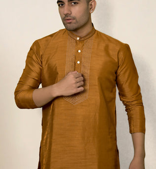 RAW SILK GOLDEN KURTA