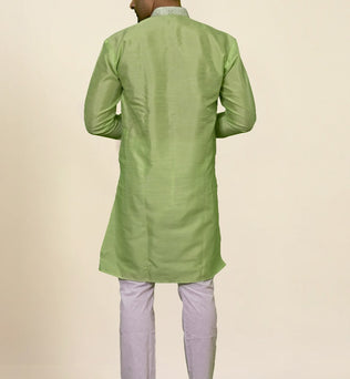 RAW SILK GREEN KURTA