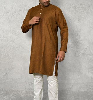 RUSSET SELF DESIGN KURTA