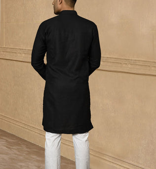 LINEN BLACK KURTA