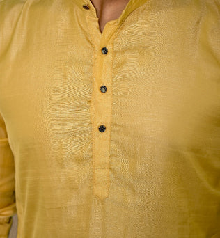 CRIMSON SILK YELLOW KURTA