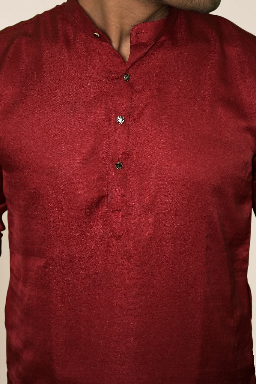 CRIMSON SILK MEHROON KURTA