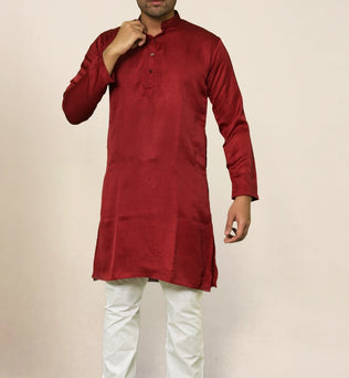 CRIMSON SILK MEHROON KURTA