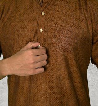 RUSSET SELF DESIGN KURTA