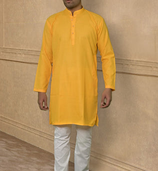 CRIMSON SILK YELLOW KURTA