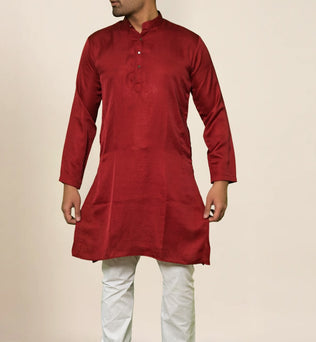 CRIMSON SILK MEHROON KURTA