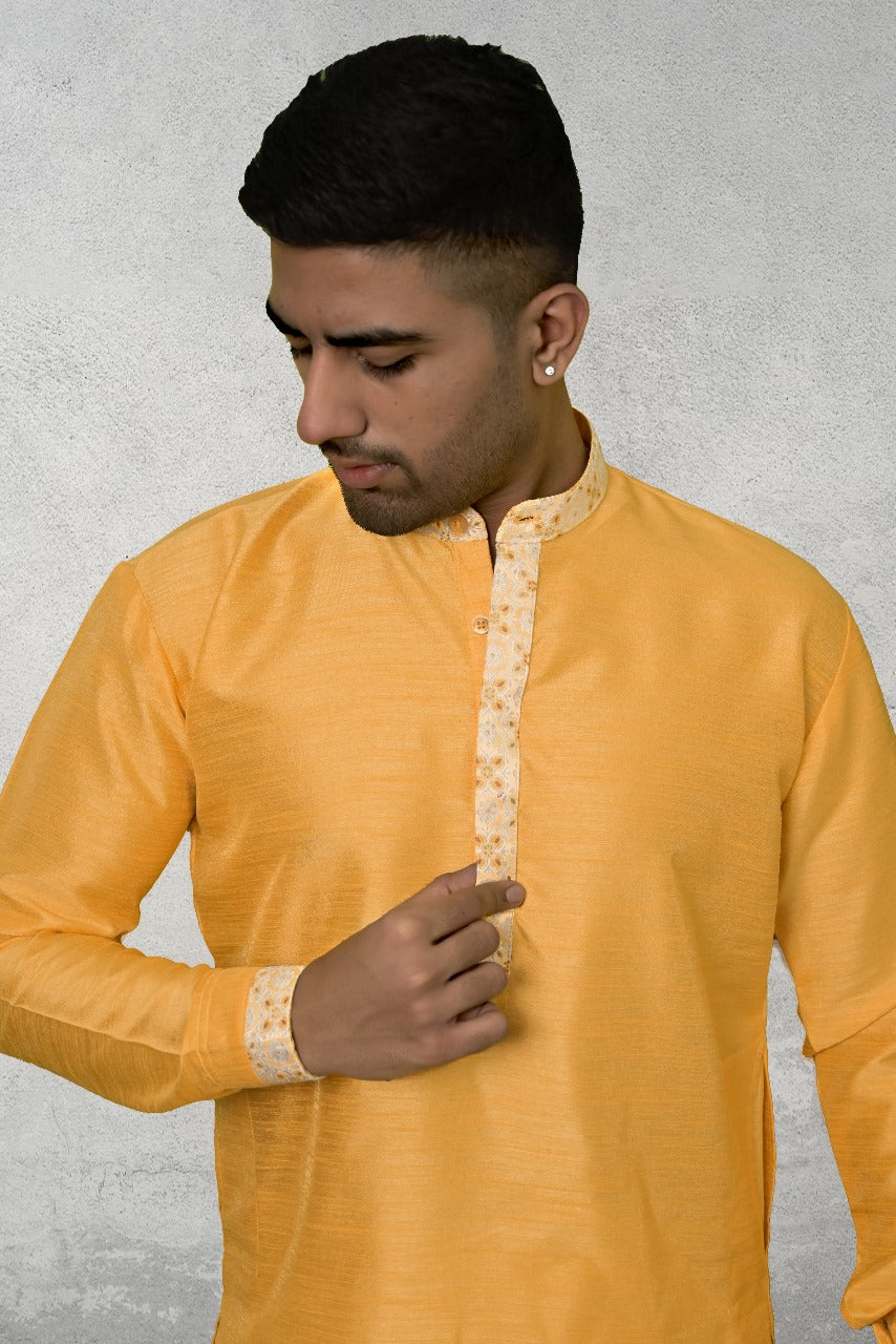 RAW SILK HALDI KURTA