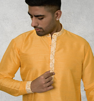 RAW SILK HALDI KURTA