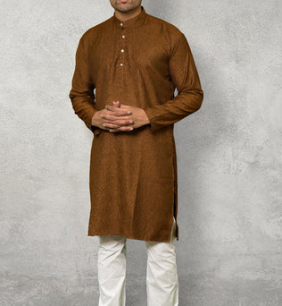 RUSSET SELF DESIGN KURTA