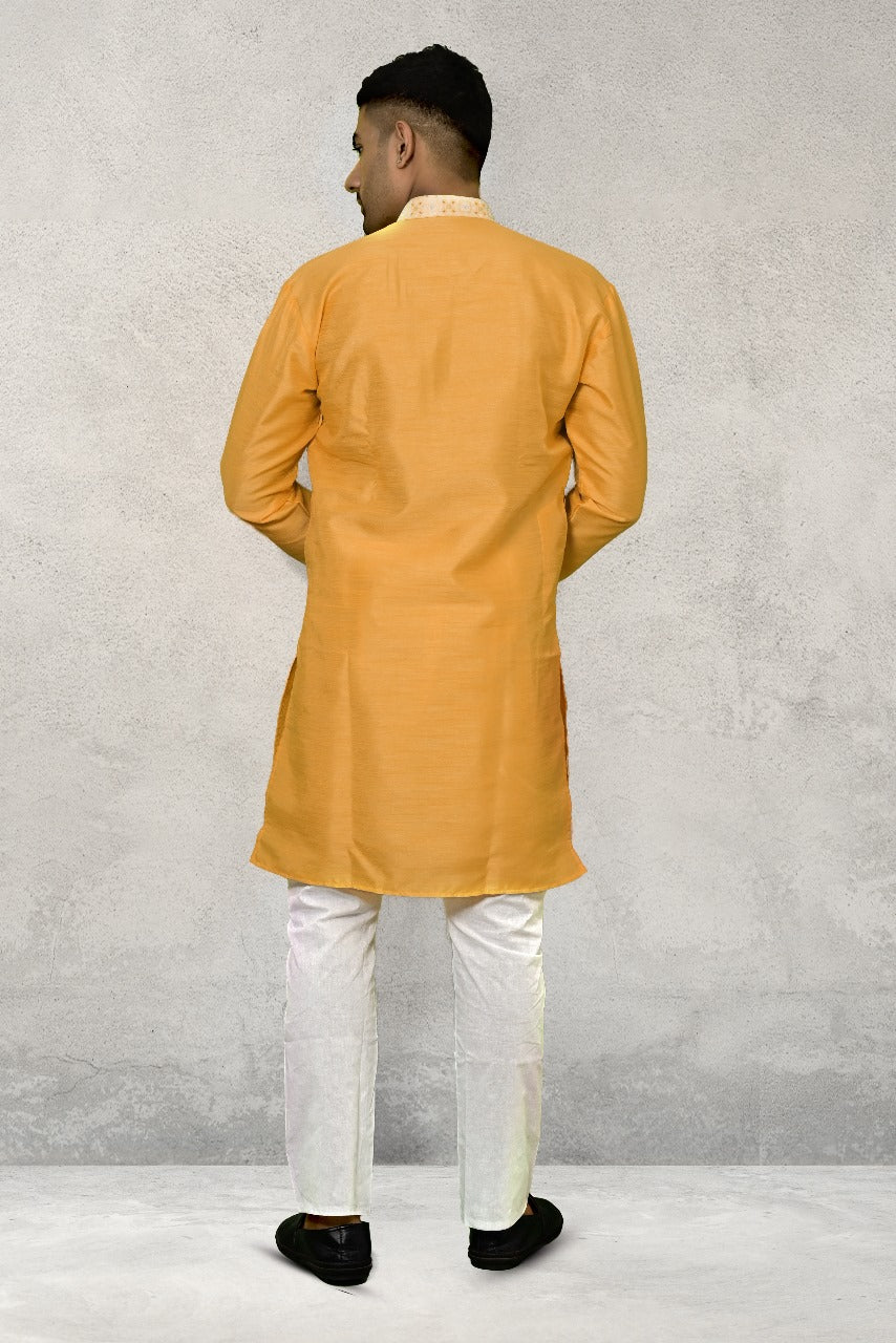 RAW SILK HALDI KURTA